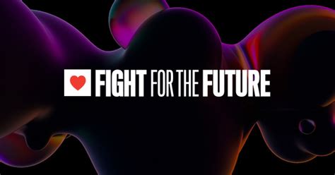 an abstract image and the logo of Fight for the future